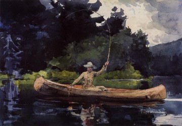ウィンスロー・ホーマー Painting - プレイング・ヒム 別名ザ・ノース・ウッズ・リアリズム海洋画家ウィンスロー・ホーマー